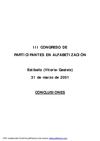 Conclusiones del III CONGRESO DE PARTICIPANTES EN ALFABETIZACIÓN Estíbaliz (Vitoria-Gasteiz) 31 de marzo de 2001