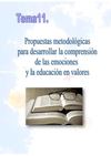 Propuestas metodológicas para desarrollar la comprención y expreción de las emociones y para la educación en valores