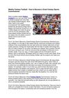 Weekly Fantasy Football - How to Become a Great Fantasy Sports Commissioner