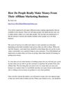 How Do People Really Make Money From Their Affiliate Marketing Business