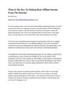 What Is The Key To Making Real Affiliate Income From The Internet