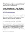Affiliate Marketing Success – 3 Things You Can Do To Get Predictable Income From Affiliate Marketing