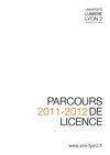 Université Lumière Lyon 2 - Catalogue Licence 2011-2012