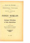 Catalogue du Fonds Louis-Albert Morlon à la bibliothèque municipale de Nevers