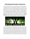 Web Design Necessity in Business