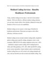 Medical Coding Services - Benefits Healthcare Professionals
