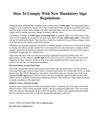 How To Comply With New Mandatory Sign Regulations
