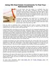 Using IRA Real Estate Investments To Find Your Retirement Home