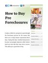 How to Buy Pre-Foreclosures