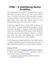 PTSD – A Debilitating Mental Condition