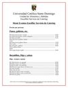Menu Servicios de Catering, Brigada Escoffier, Unidad A&B UCSD