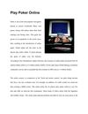 Play Poker Online