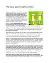 The Many Casino Games Online