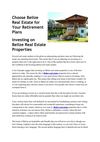 Investing on Belize Real Estate Properties