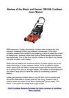Review of the Black and Decker CM1936 Cordless Lawn Mower