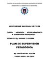 PLAN DE SUPERVISIÓN PEDAGÓGICA