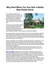 Why Rent When You Can Own a Belize Real Estate Home