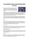 Know Which Casino Games Work Best for You