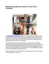 Mango Spring Summer Fashion Trend in 2011 Collection
