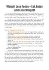 Weight Loss Foods - Eat and Lose!