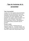 tipos de transtornos de la personalidad