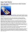 Super Yacht Charter