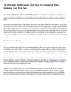 The Principles And Elements That Have To Considered While Designing Your Web Page