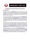 Emergency First Aid Help and Advice You May Use
