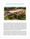 Choose your Teak Patio Furniture Well