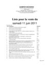 LISTE DE LA VENTE AUX ENCHERES 11 JUIN 2011 - QUIMPER ENCHERES