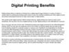 Digital Printing Benefits