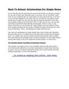 Scholarships For Single Moms: Back To School