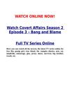 Watch Covert Affairs 2x3 Season 2 Episode 3 s02e03 Bang and Blame FREE