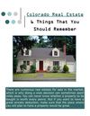 Colorado Real Estate: 6 Things That You Should Remember