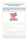 Importancias de las Tic en el proceso de enseñanza y aprendizaje