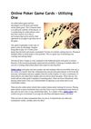 Online Poker Game Cards - Utilizing One