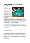 Things to Expect in a Live Online Poker Event