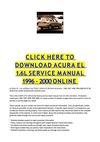 ACURA EL 1.6L SERVICE MANUAL 1996 - 2000 ONLINE