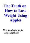 The Truth on How to Lose Weight Using Apples