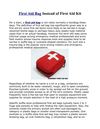 First Aid Bag Instead of First Aid Kit