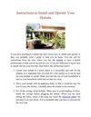 Instructions to Install and Operate Your Hottubs