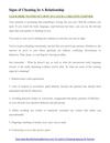 Signs Of Cheating In A Relationship