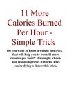 11 More Calories Burned Per Hour - Simple Trick
