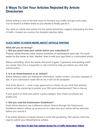5 Ways To Get Your Articles Rejected By Article Directories
