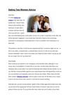 Dating Two Women Advice