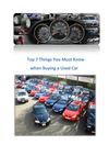 Top 7 Things You Must Know when Buying a used car
