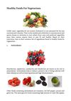 Healthy Foods For Vegetarians