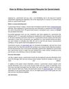 How To Write A Government Resume for Government Jobs