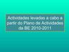 Actividades BE 2010-2011