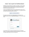 How to Log Into Your WordPress Backend